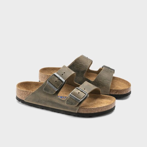 Birkenstock $145 Arizona Soft Footbed - Oiled Leather Faded Khaki EU 42 N NIB! - Picture 3 of 7